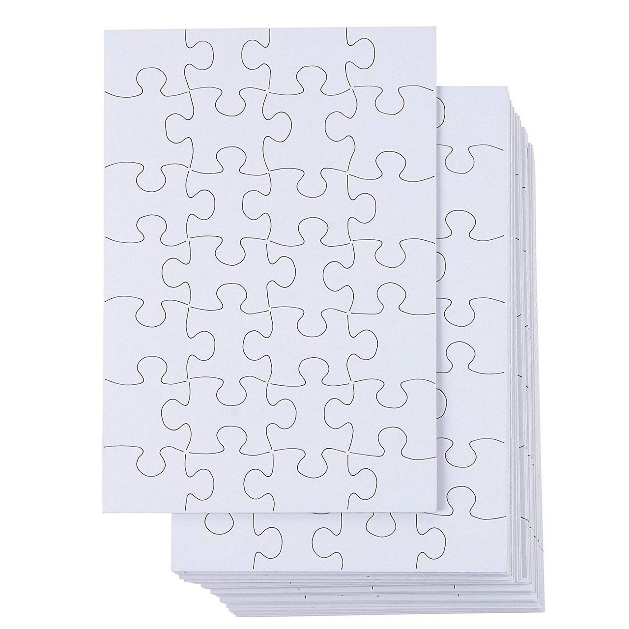 48 Pack Blank Puzzles to Draw On, 6 x 8 Inch Puzzle Pieces for DIY, Arts and Crafts Projects (28 Pieces Each)